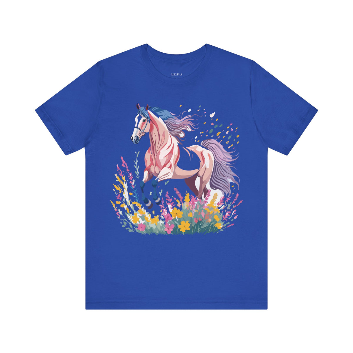 Horse Graphic Unisex Cotton Bella+Canvas Tee with Art Animal Design e27
