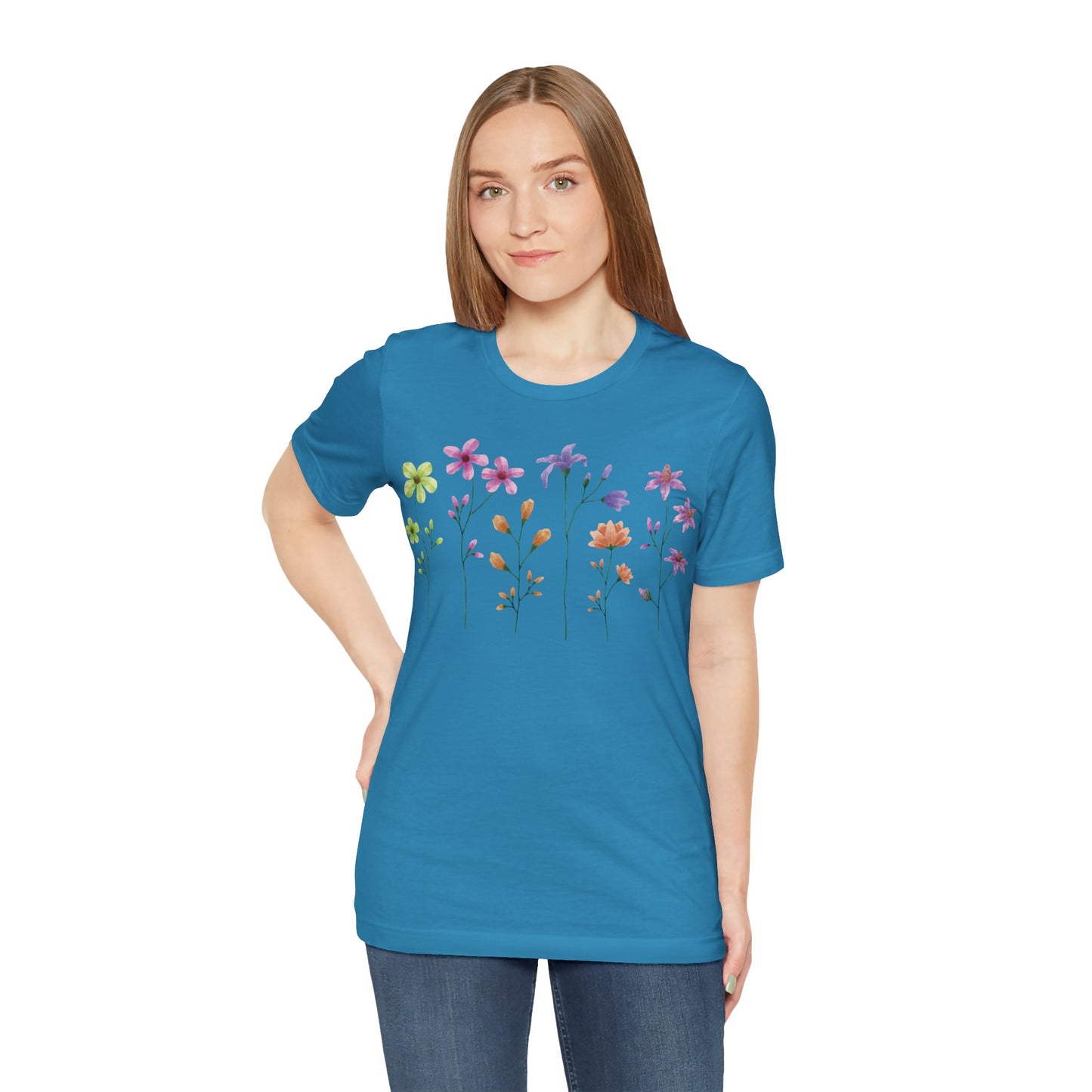 Camiseta de algodón con estampados florales