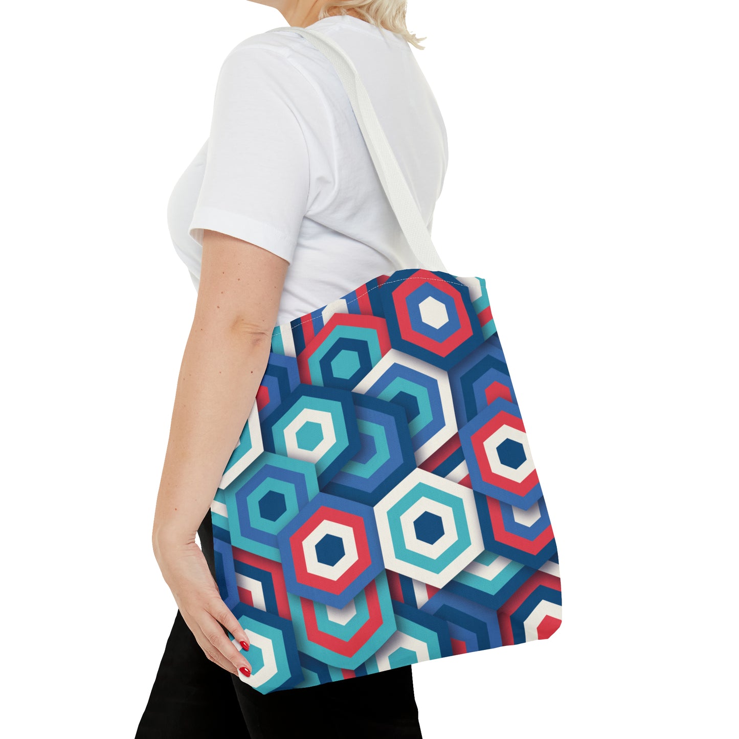 Bolsa de lona con estampados abstractos 