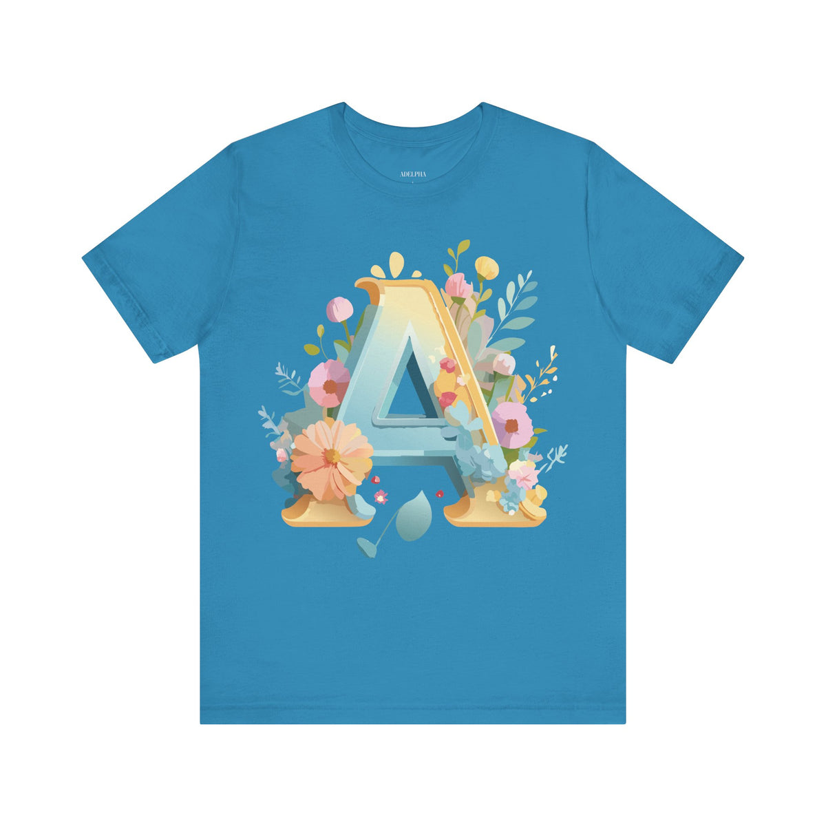 Letter A Graphic Unisex Cotton Bella+Canvas Tee with Art Letter Design