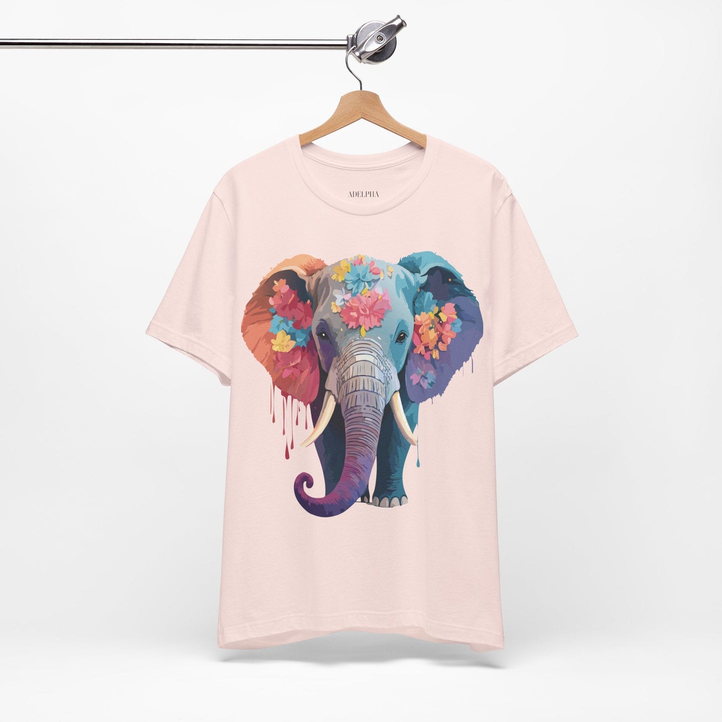 Elephant Graphic Tee By Adelpha Unisex Short Sleeve Shirt With Vintage Artwork Design