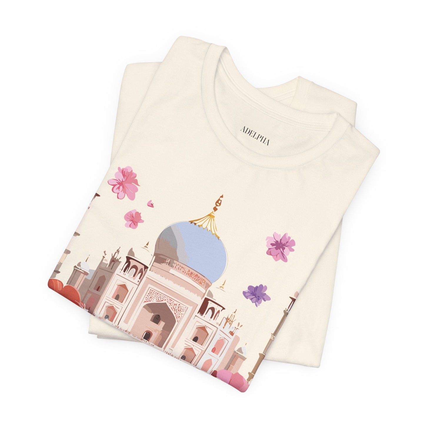 Taj Mahal Graphic Tee Unisex Short Sleeve Shirt By Adelpha With Vintage Inspired Artwork