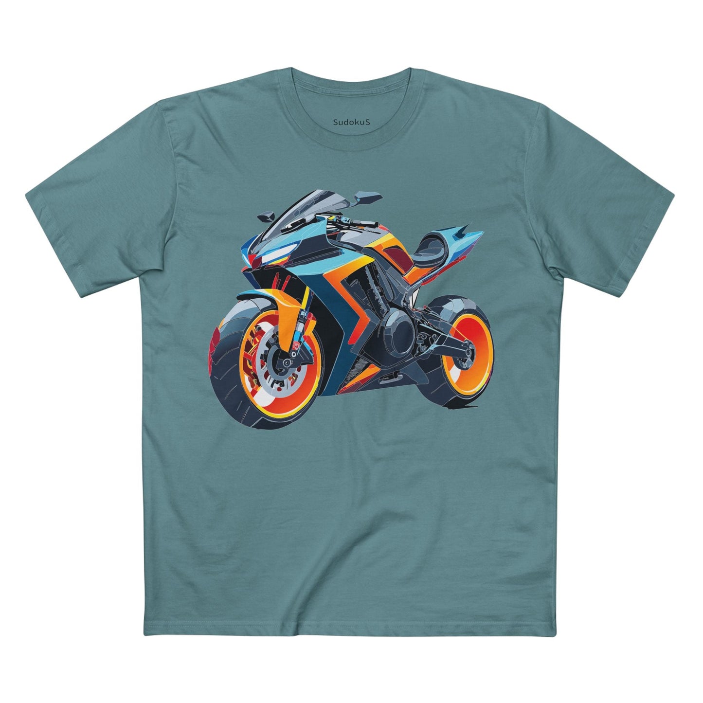 Moto Bike Graphic Unisex 100 Cotton Staple Tee 26