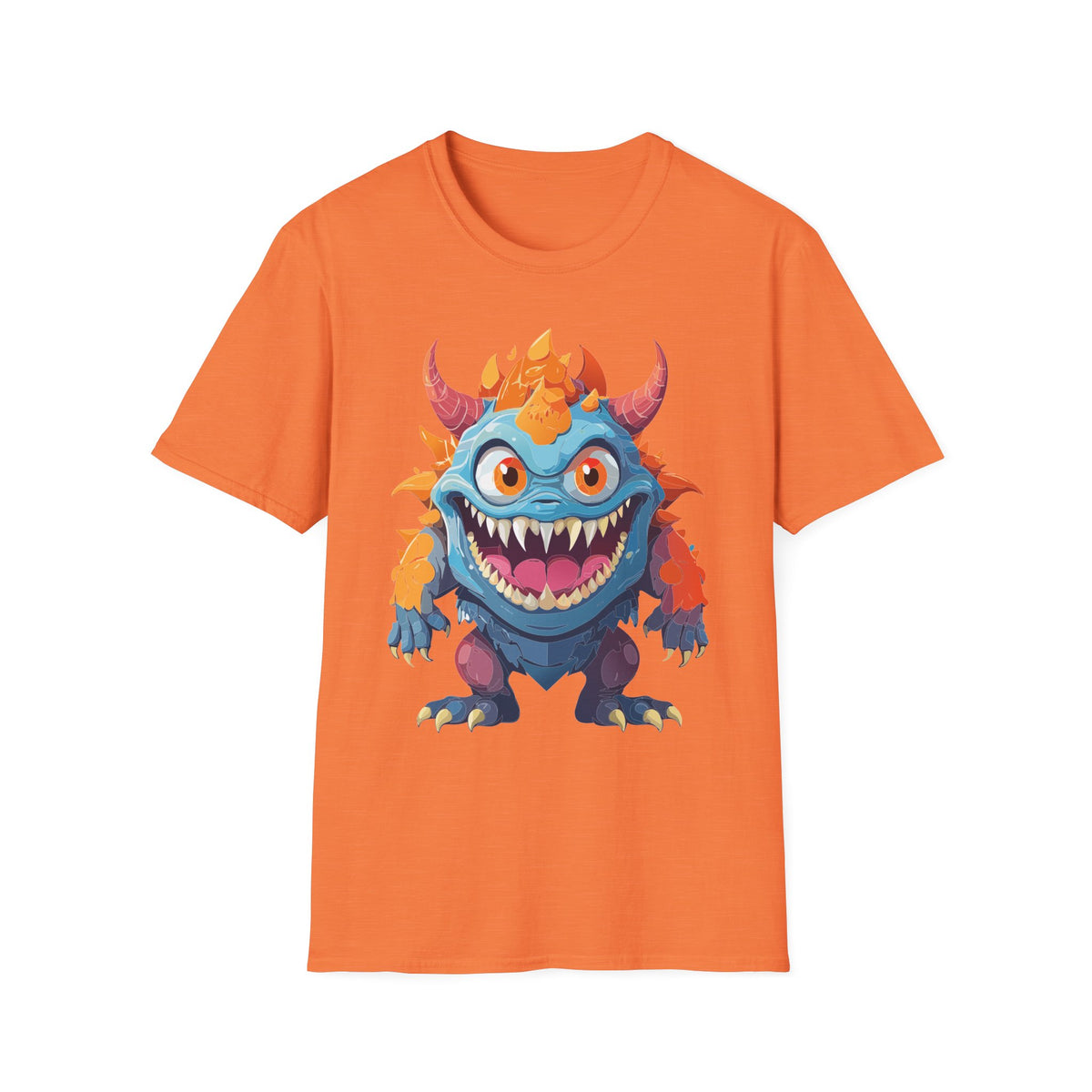 Cute Colorful Monster T-Shirt — Fun Cartoon Demon Cartoon Graphic Tee Unisex 100 Cotton Gildan T-Shirt