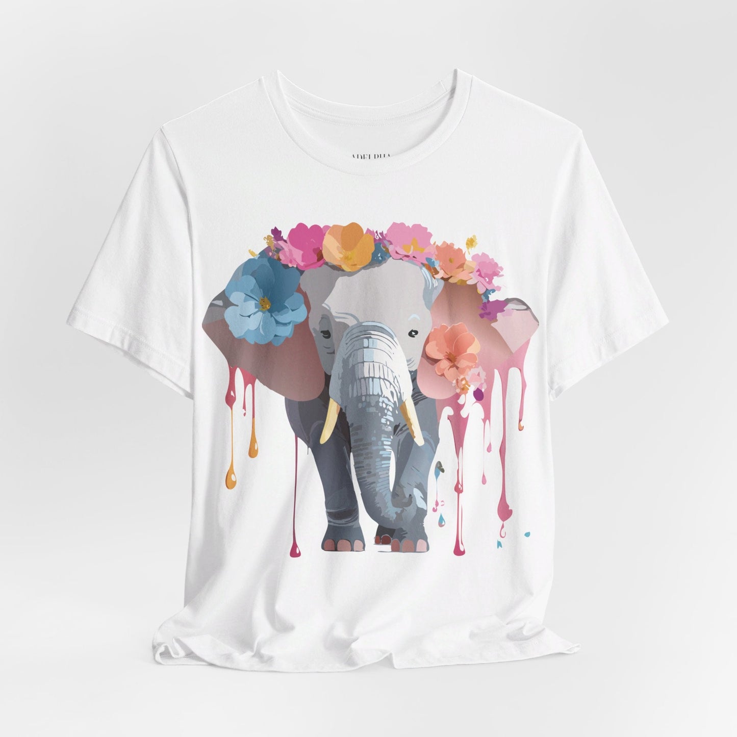 Adelpha Elephant Graphic Tee Unisex Short Sleeve Jersey Shirt With Vintage Artwork
