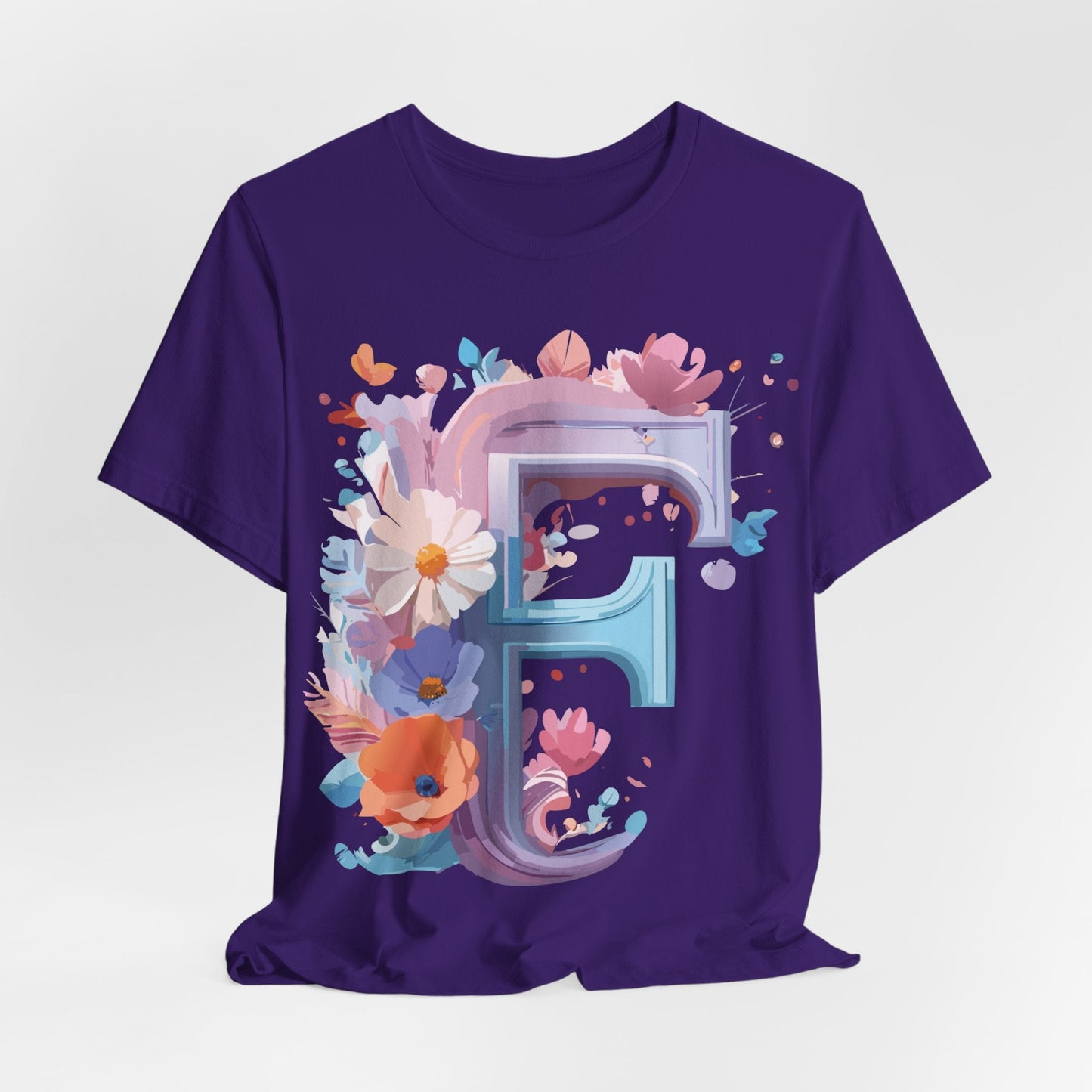 Letter F Shirt Graphic Tee Unisex Vintage Inspired Artwork From Adelpha Premium Short Sleeve