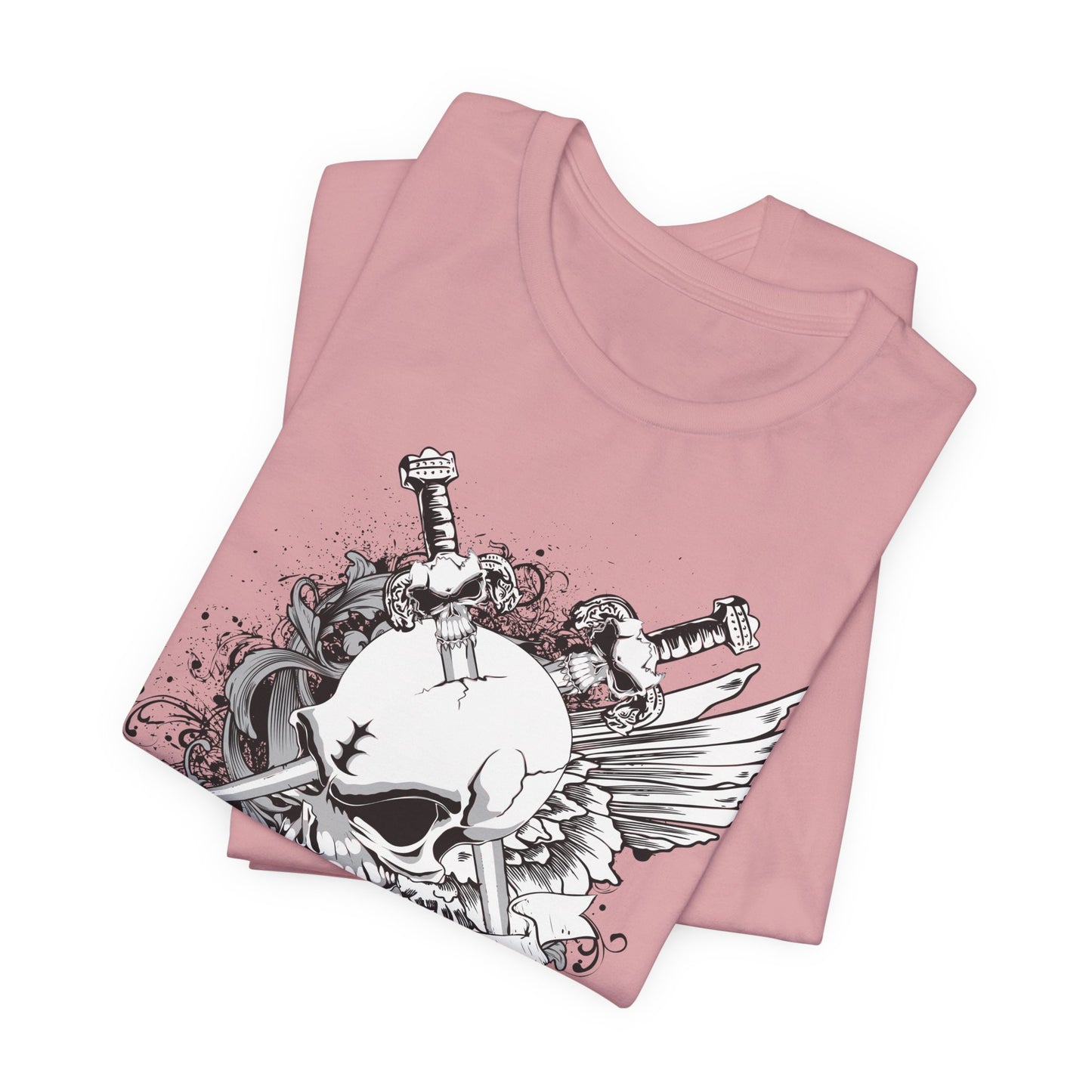 Dagger Skull Graphic Design Tee, Skull Shirt, Vintage Tees, Art Design T-Shirt, Vintage Graphic Tee, Art Shirts with Skulls