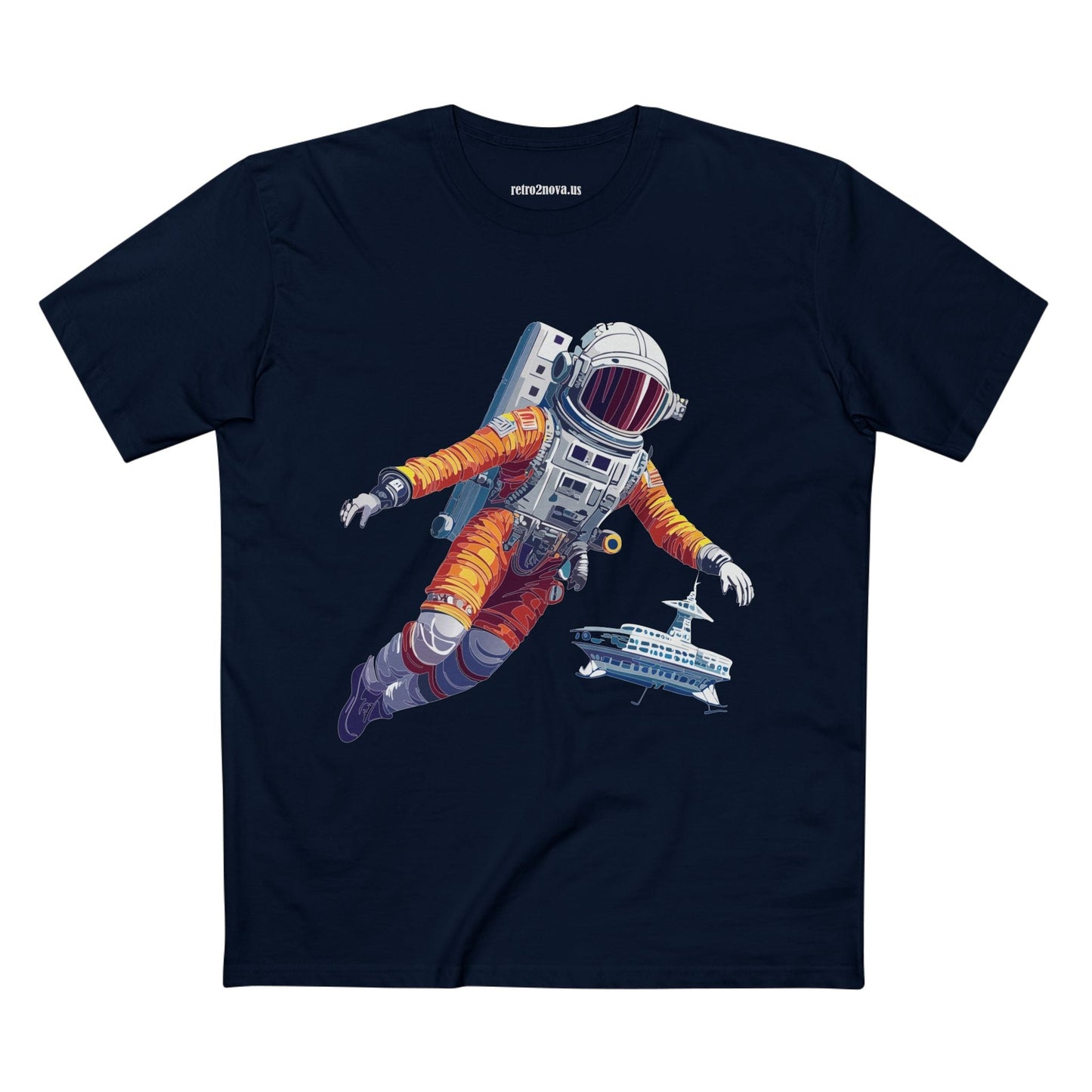 Cosmos Astronaut Shirt CS21 Unisex Premium Cotton Tee with Original Art Design Retro2Nova