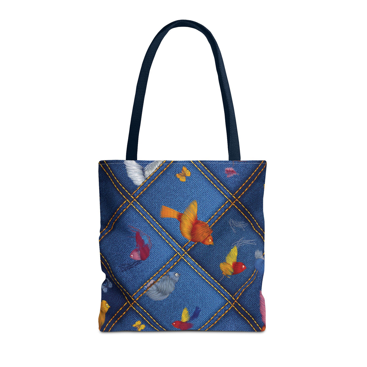Denim Fabric Imitation Print Unisex Canvas Bag Poly Spun 3 Sizes Tote Bag 194-6