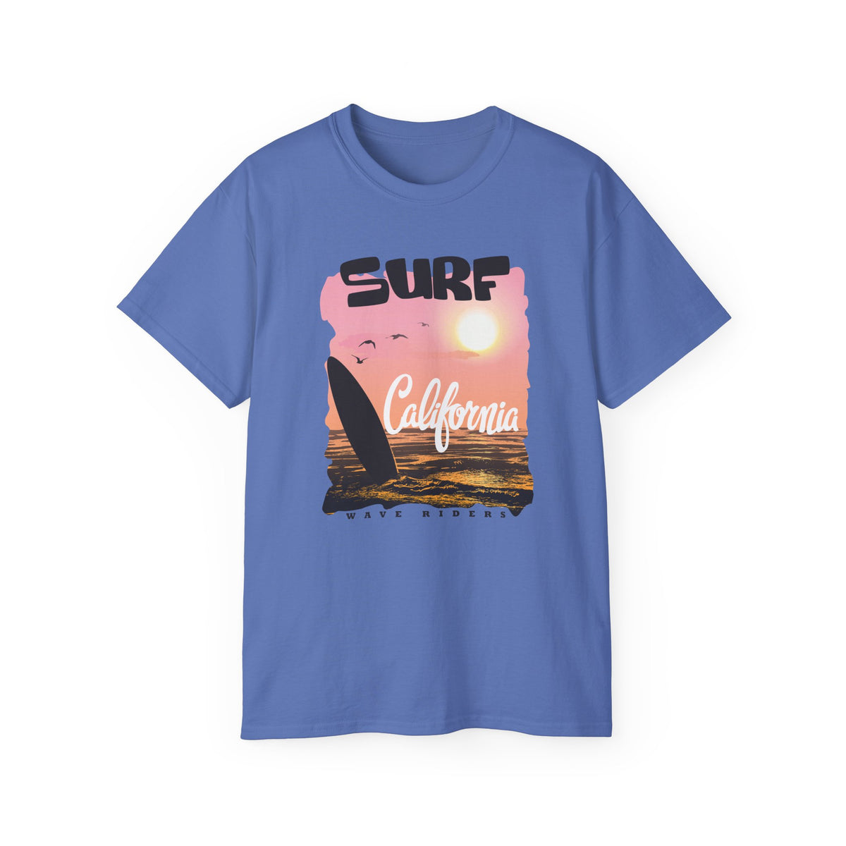 Surf California Tee | Sunset Sailboard Ocean Retro Beach Graphic