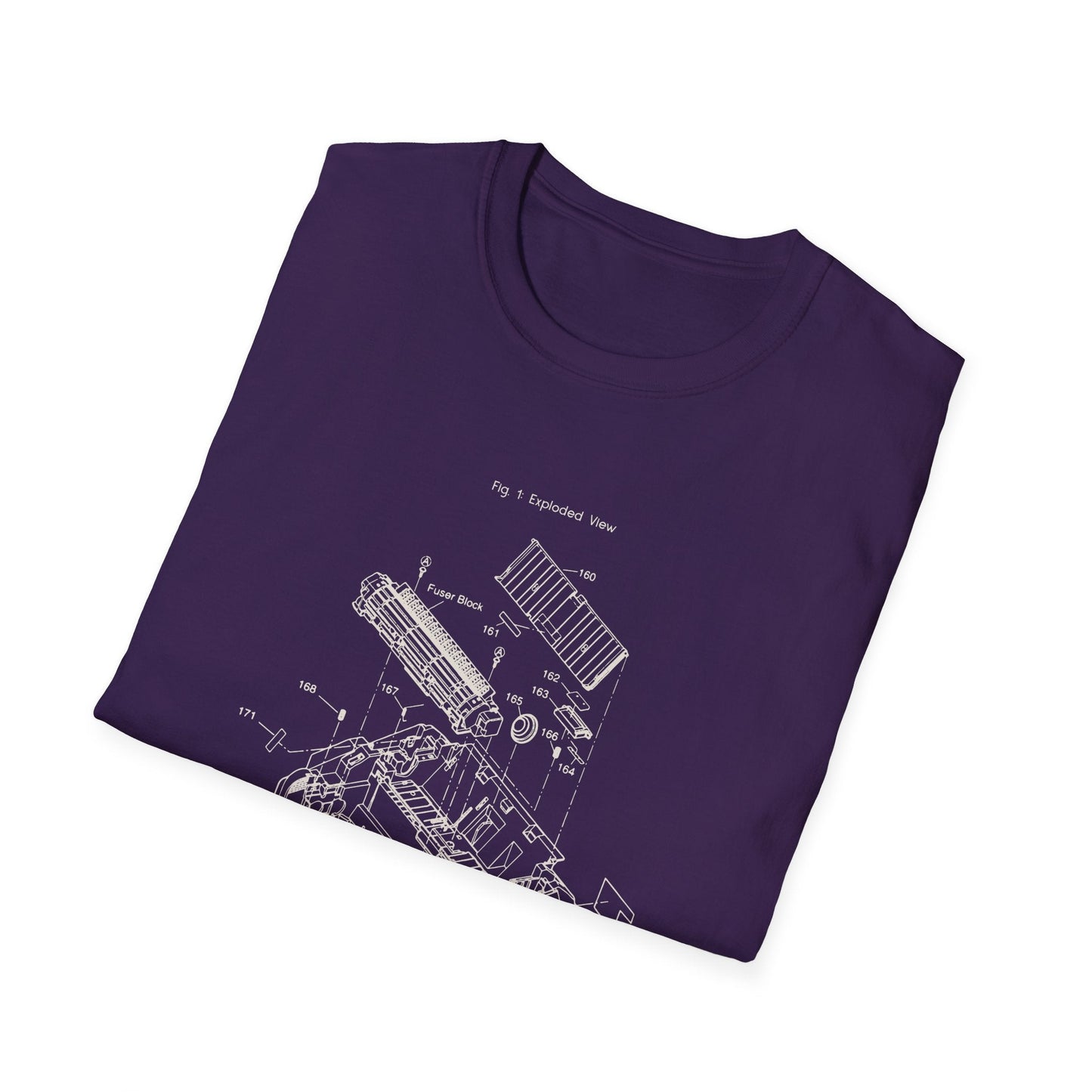 Unisex Cotton T-Shirt Vintage Home Printer Blueprint Tee Home Printer Works 4 Microdots Slogan