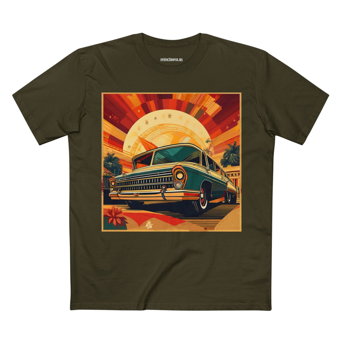 Retro Car Vintage Graphic Tee Staple Unisex 100 Cotton Tee Shirt - RC-17