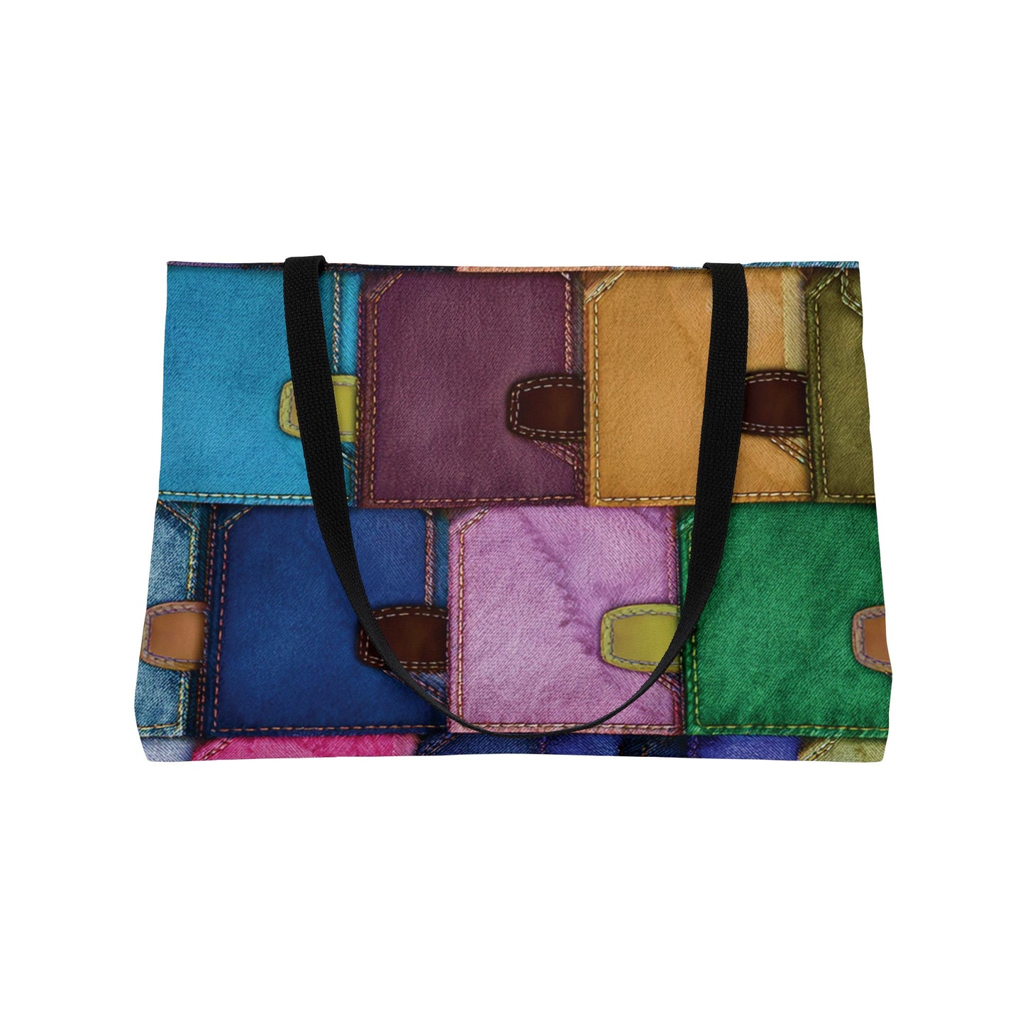 Denim Print Yoga Bag High-Quality 100% Spun Polyester 24x13 Canvas Gym Bag 39