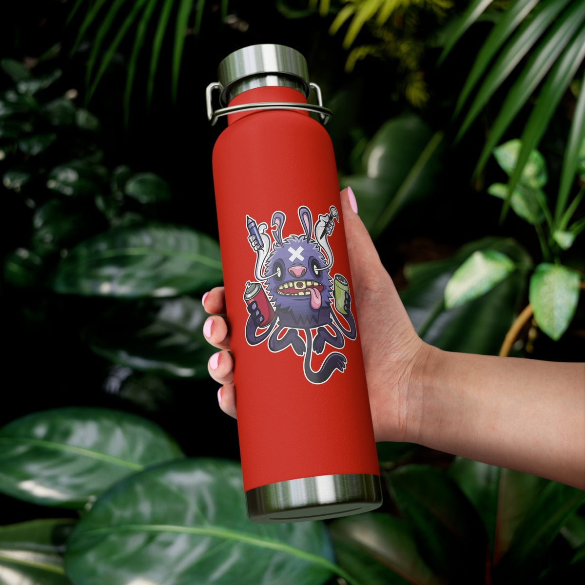 22oz Copper Insulated Water Bottle with Cartoon Design - CV66
