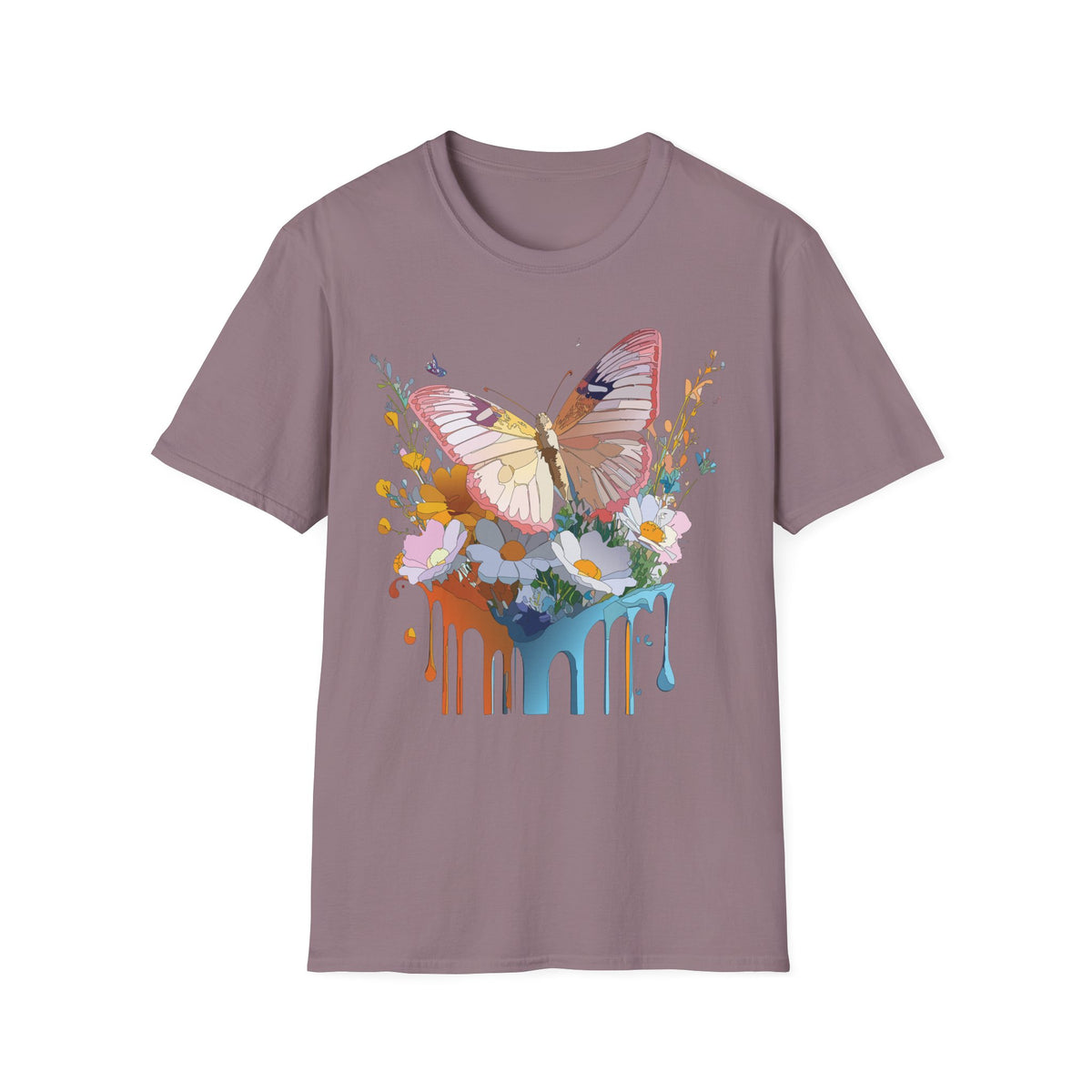 Butterfly Floral Drip Graphic Tee Unisex 100 Cotton Gildan T-Shirt