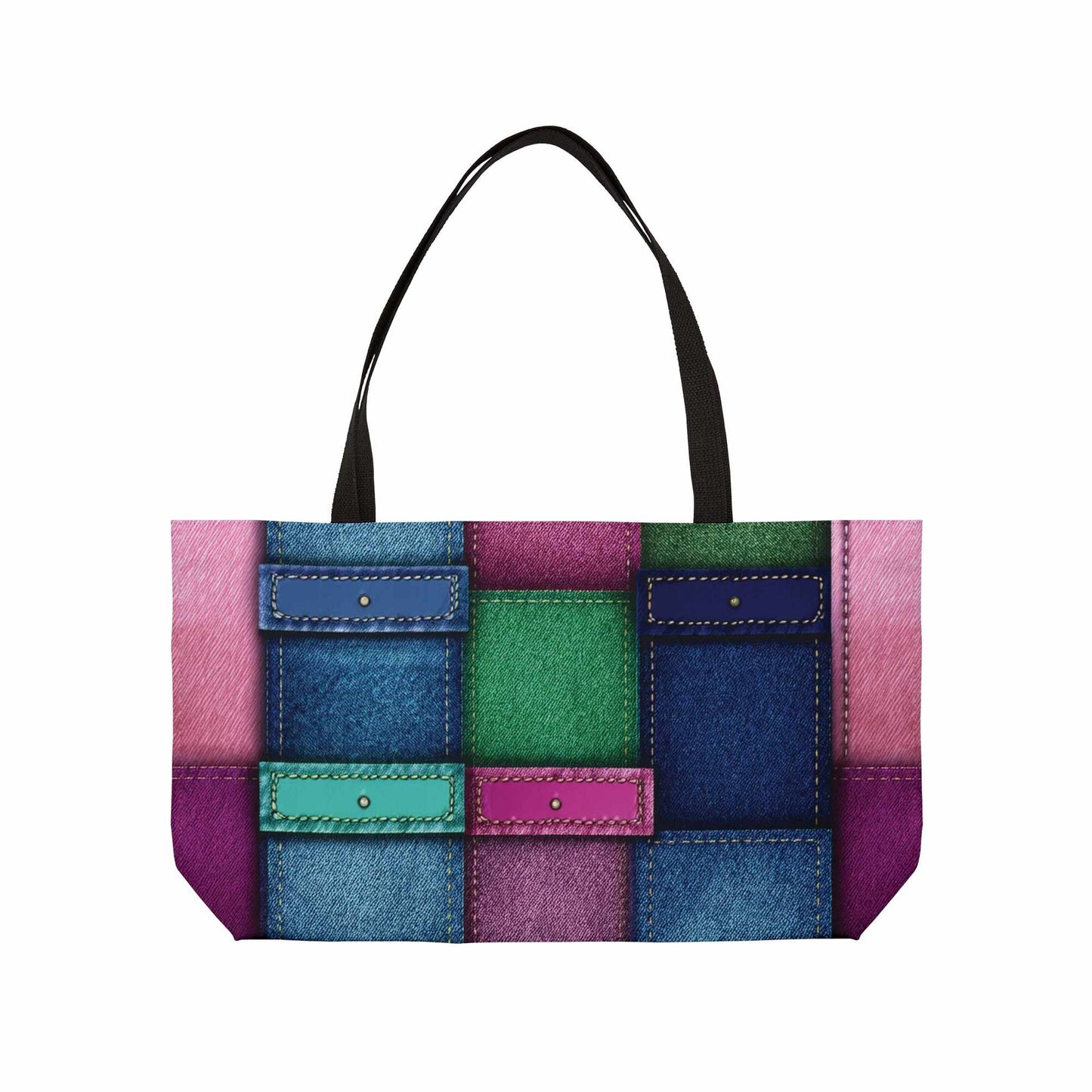 Denim Color Imitation Print Unisex  Yoga Bag  Spun Polyester 24x13 Canvas Gym Bag 30-2