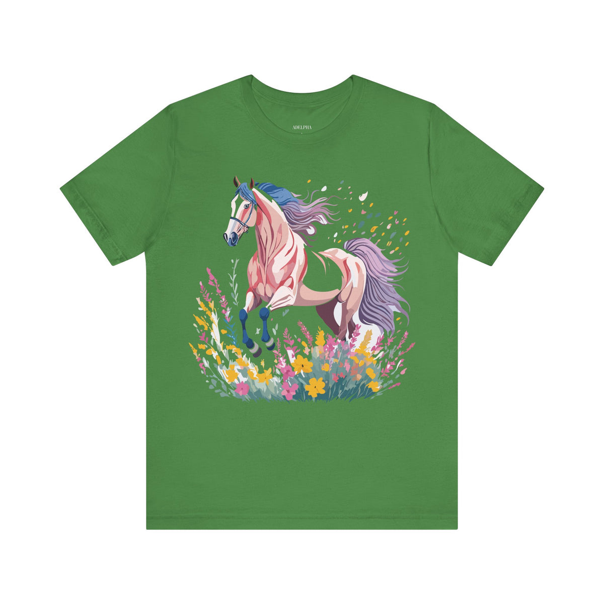 Horse Graphic Unisex Cotton Bella+Canvas Tee with Art Animal Design e27