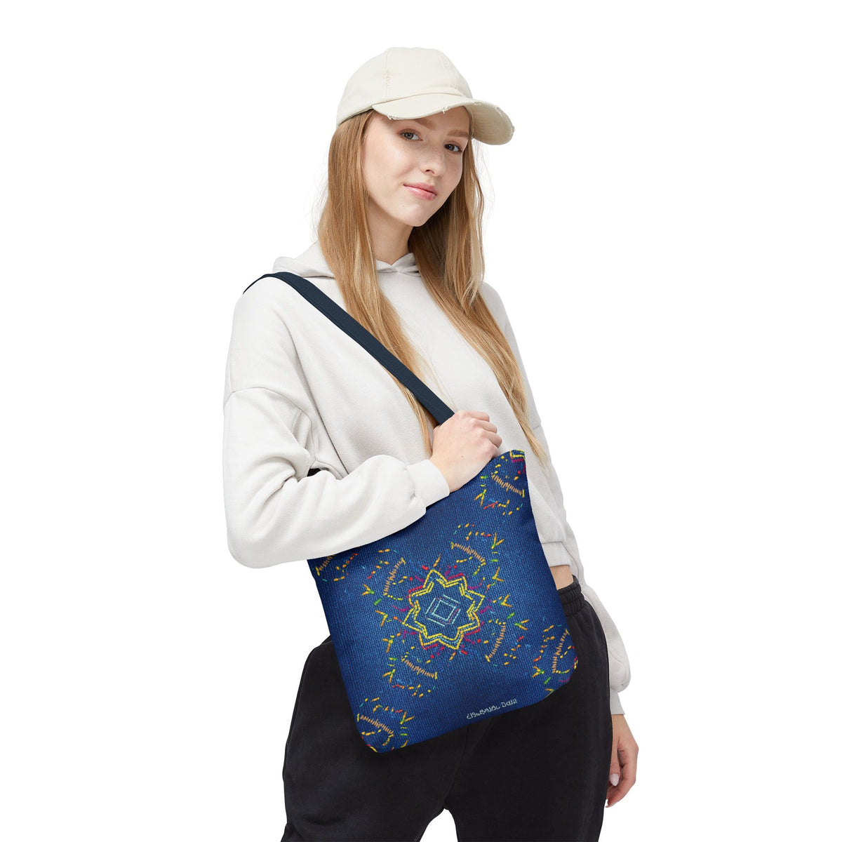 Diwali Graphic Denim Fabric Imitation Print Unisex Canvas Bag Poly Spun 3 Sizes Tote Bag 205-16