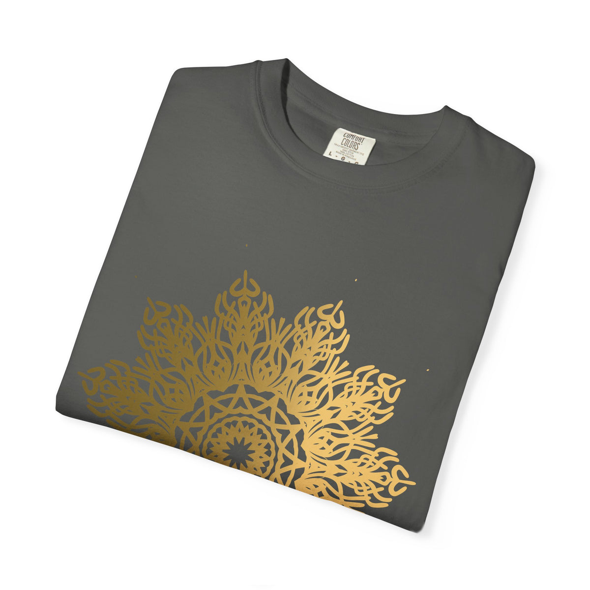 Unisex Garment Dyed Cotton T-Shirt with Mandala Graphic Design