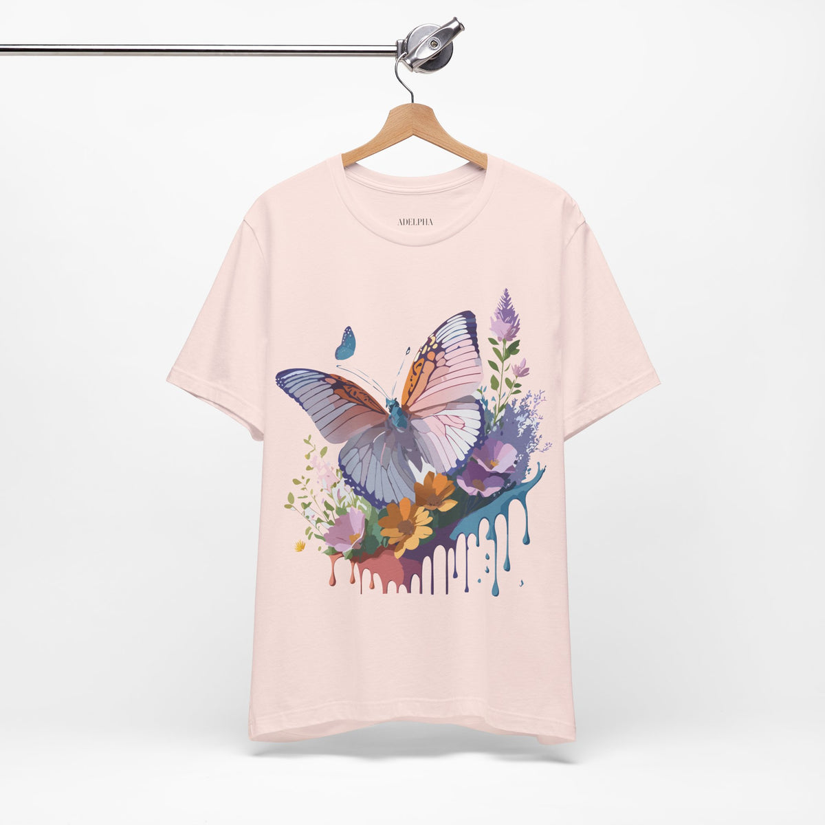 Butterfly Graphic Unisex Cotton Bella+Canvas Tee with Art Design n08