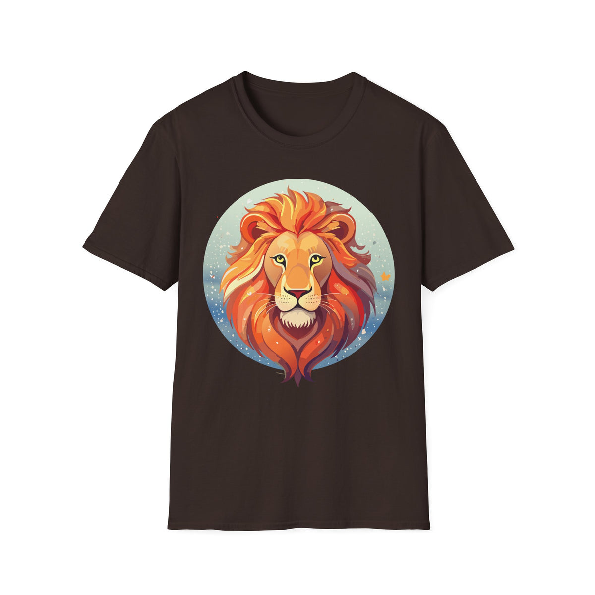 Majestic Lion Portrait T-Shirt | Colorful Roaring Mane Graphic