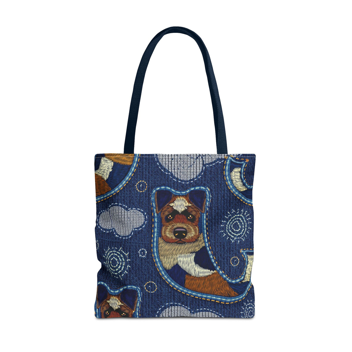 Denim Fabric Imitation Print Unisex Canvas Bag Poly Spun 3 Sizes Tote Bag 191-9
