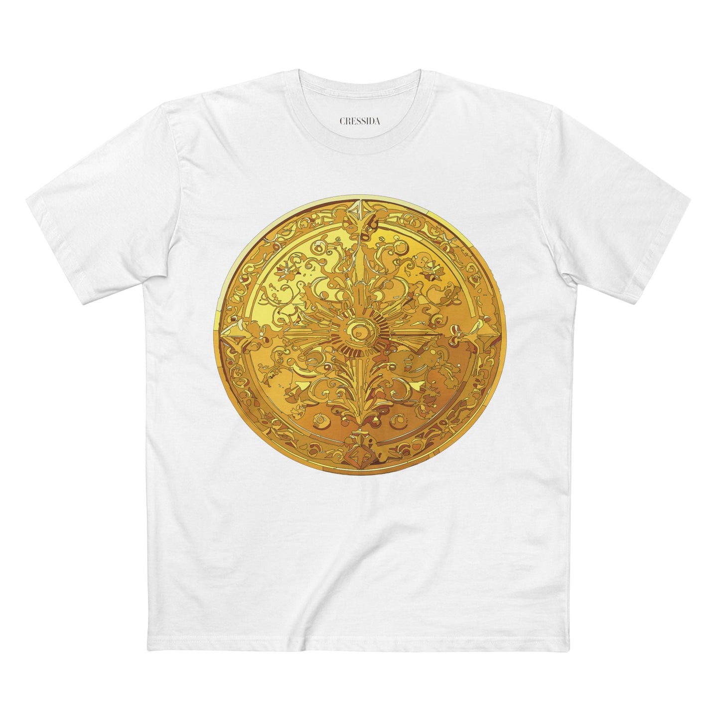 Antique Gold Coin Graphic Design T-Shirt Unisex 100 Cotton With Golden Print Artwork Tee 24