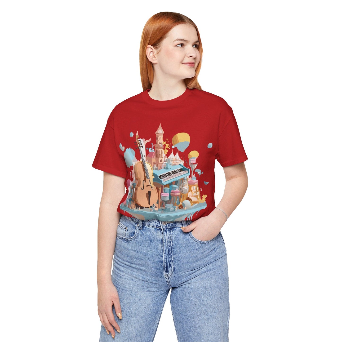 Music Graphic Tee Unisex Vintage Art Design By Adelpha Premium Short Sleeve T Shirt