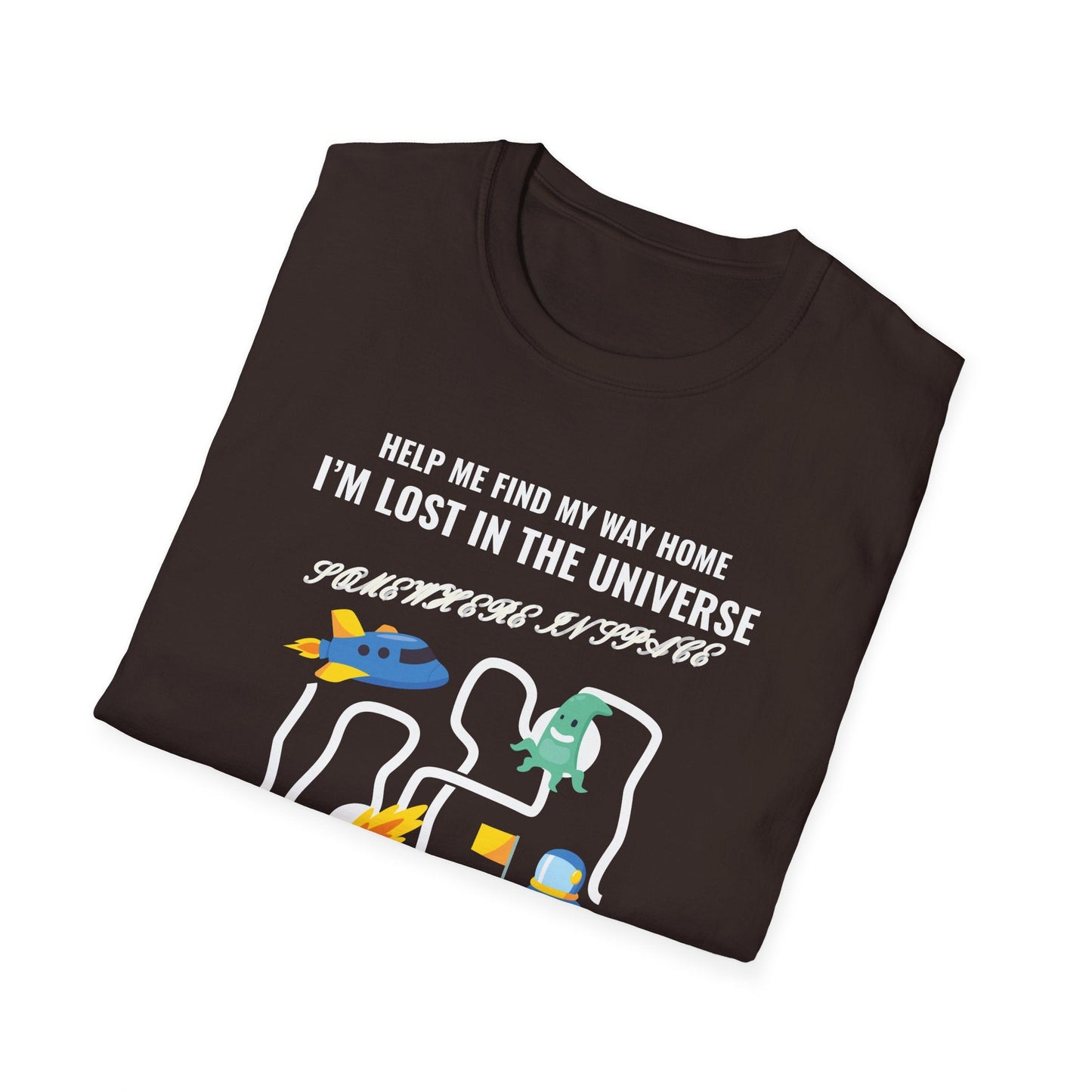 Lost in the Universe TShirt Unisex Cotton Cute Space Maze Graphic Tee