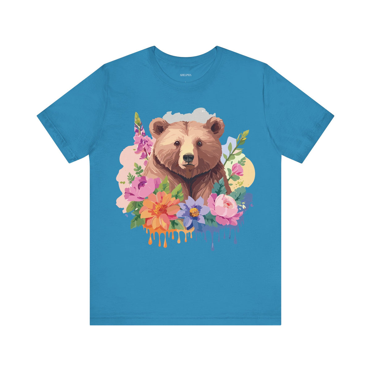 Bear Graphic Unisex Cotton Bella+Canvas Tee with Art Animal Design e1