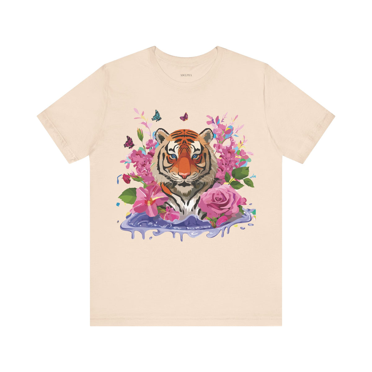 Tiger Graphic Unisex Cotton Bella+Canvas Tee with Art Animal Design e65