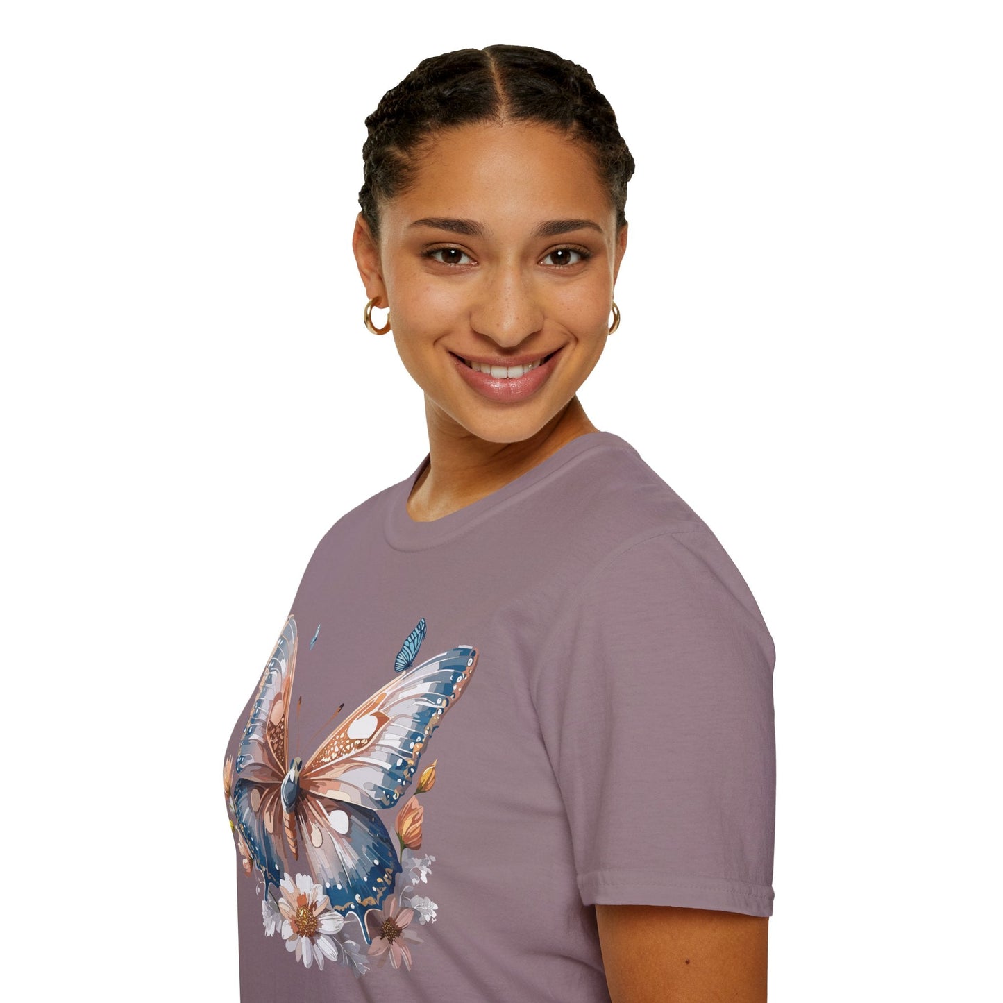 Butterfly Shirt Unisex Monarch Design Gildan 64000 Ring Spun Cotton Softstyle Tee For Comfort