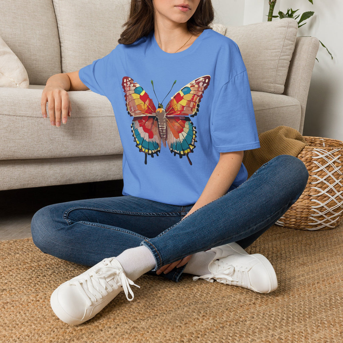 Colorful Butterfly T-Shirt – Nature Lover Gift Graphic Tee Unisex 100 Cotton Gildan T-Shirt
