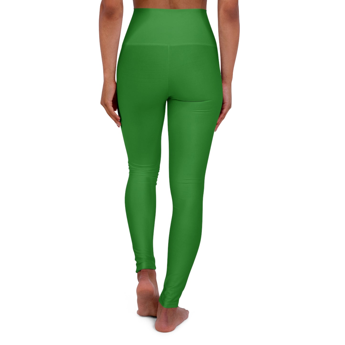 Forest Green Color High-Waist Yoga Leggings Women's Seamless Poly-Span Stretchy Pants XS-2XL