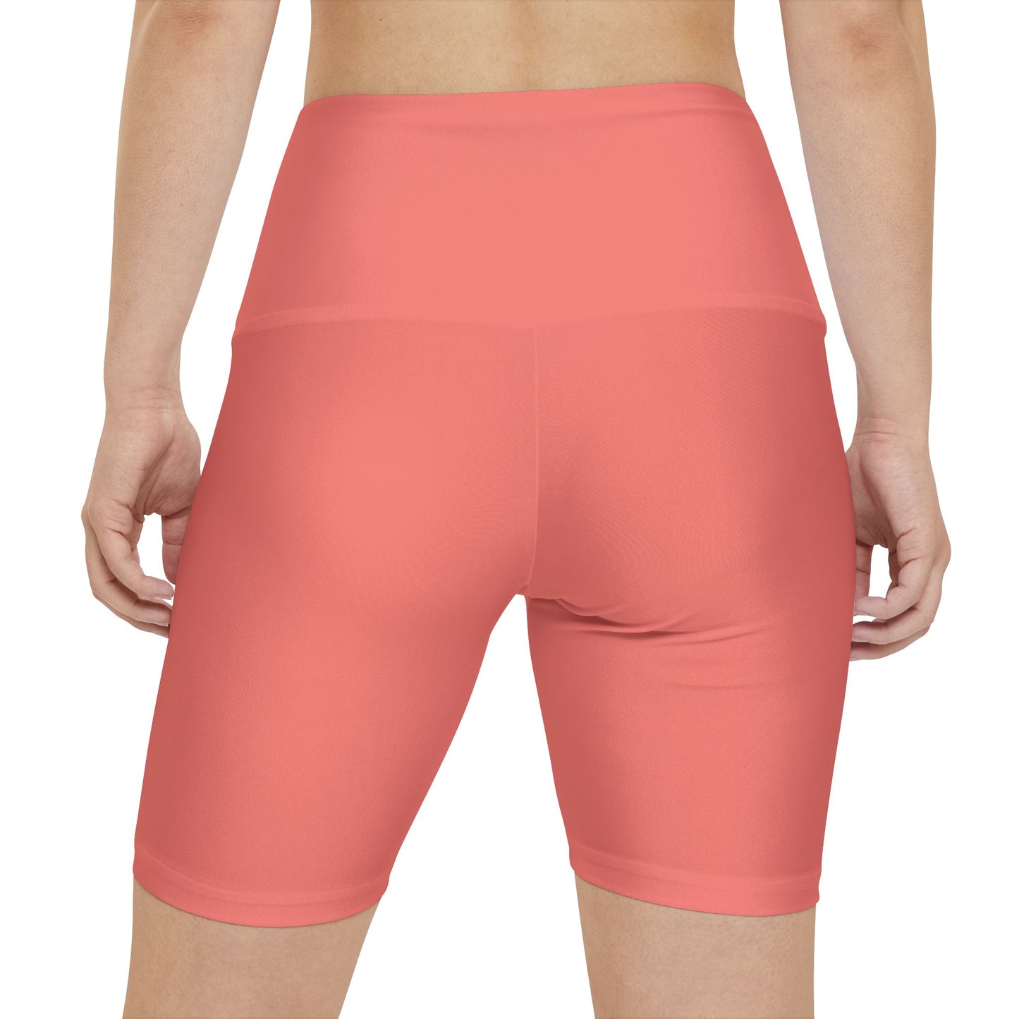 Fresh Salmon Coral High-Waist Women's Workout Shorts – Smooth Active Bike Shorts
