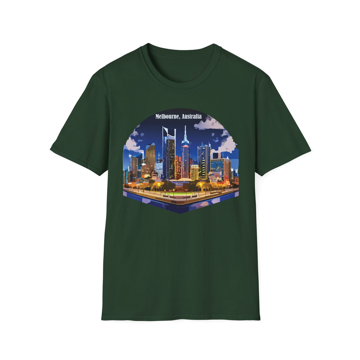 Melbourne Australia Skyline T-Shirt | Cityscape Nightscape Tee