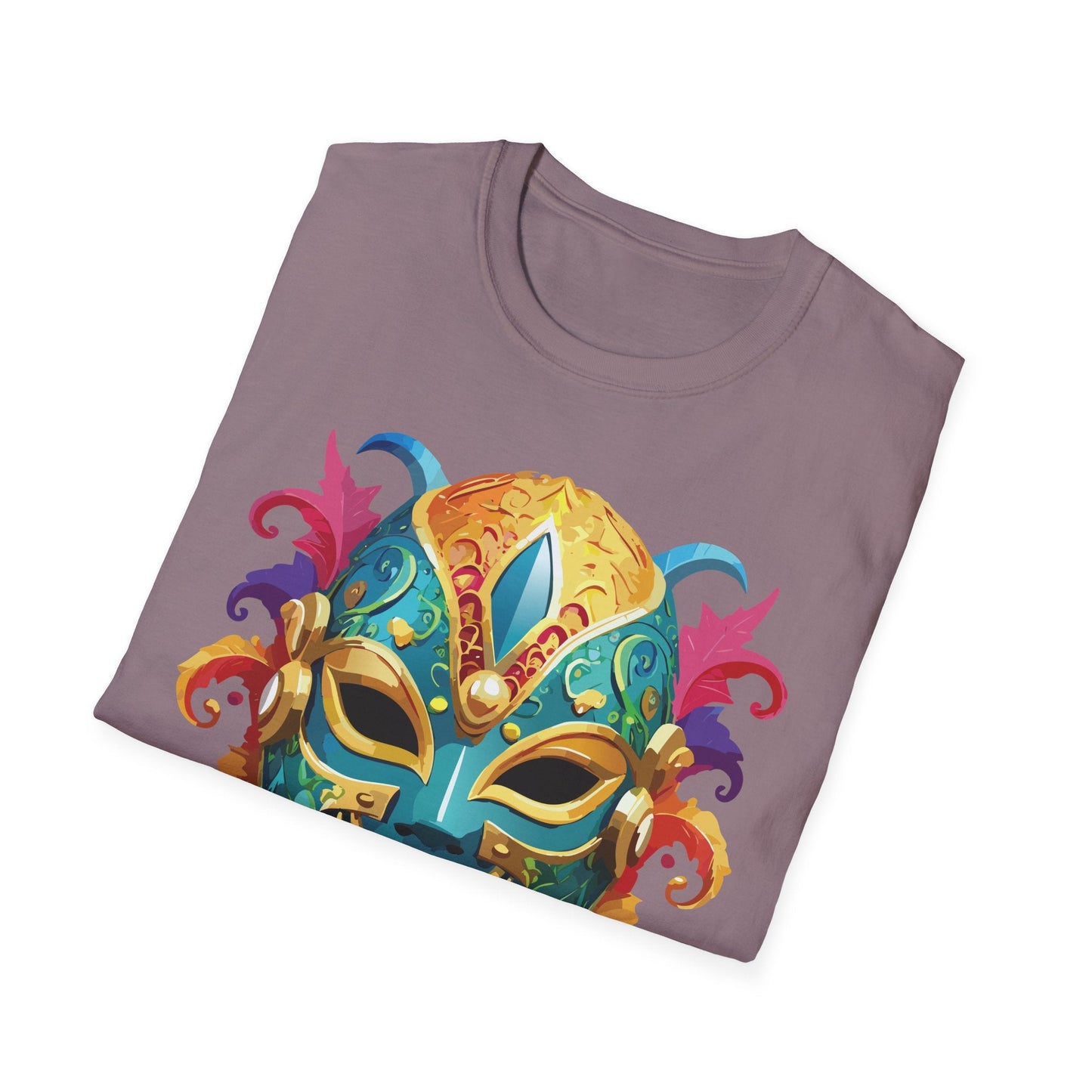 Mask Tee Shirt Unisex Softstyle Gildan 64000 100 Percent Ring Spun Cotton Comfortable Masquerade Tee