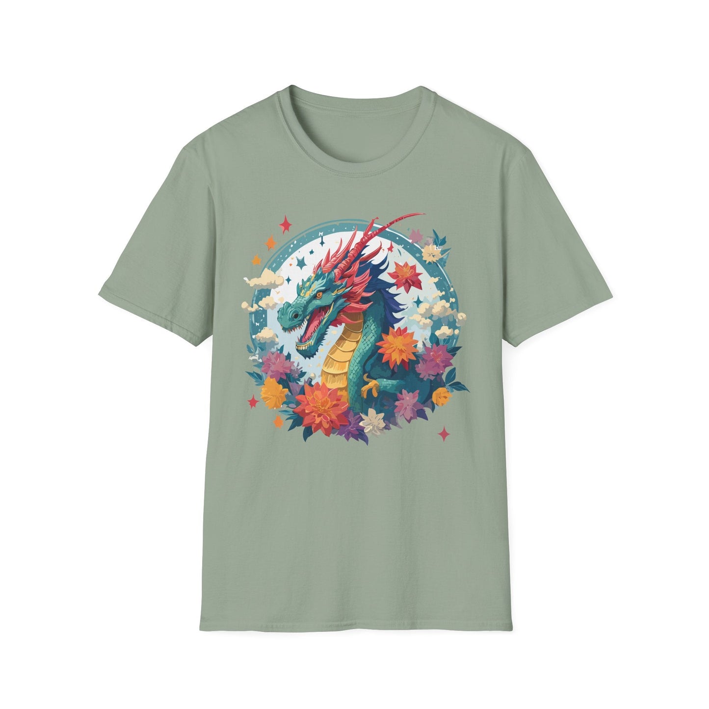 Dragon Graphic Unisex 100 Cotton Tee with Animal Artwork Design 3