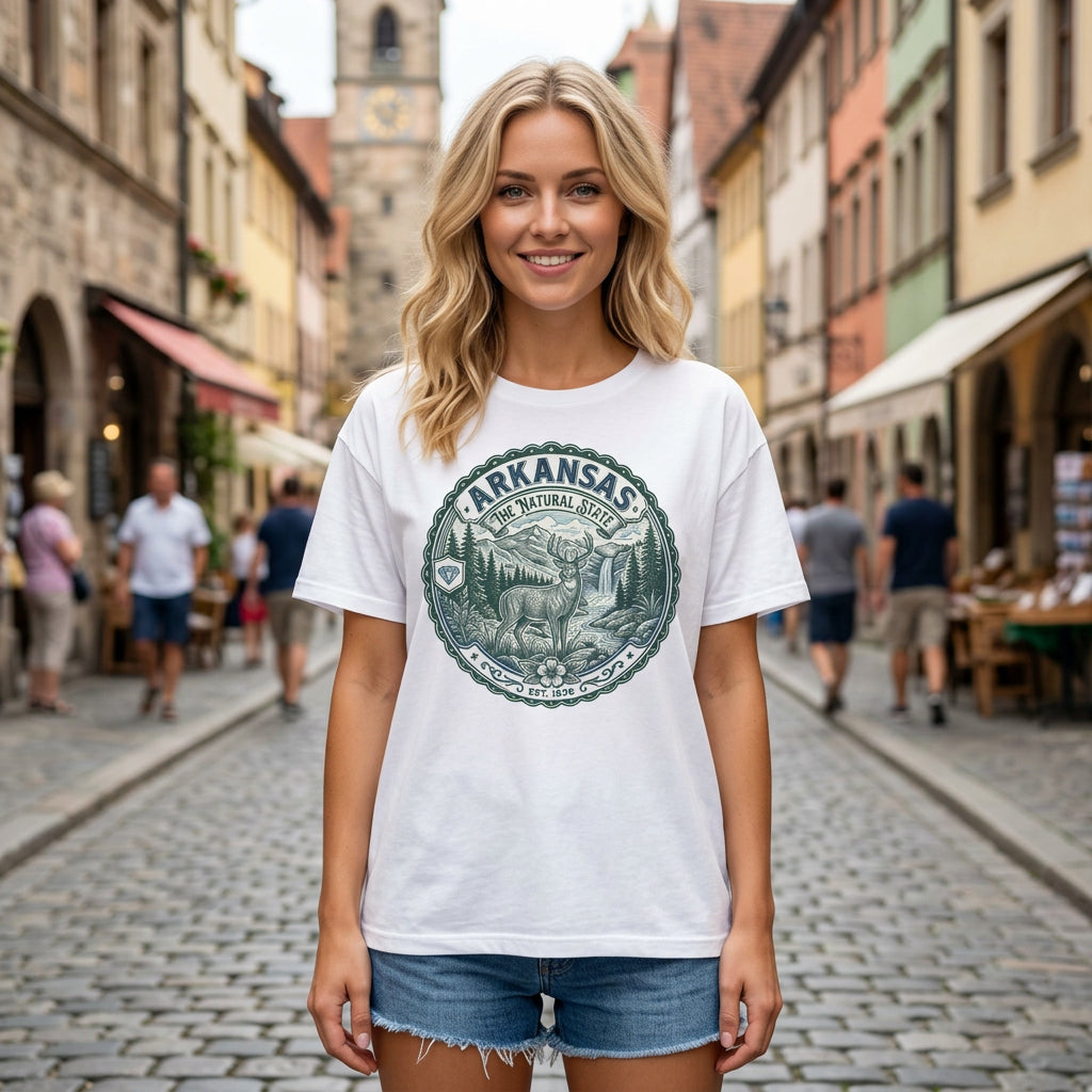 Arkansas Graphic Heavyweight Garment-Dyed Travel Tourist Graphic Gift Tee Unisex 100 Cotton Comfort Colors T-Shirt