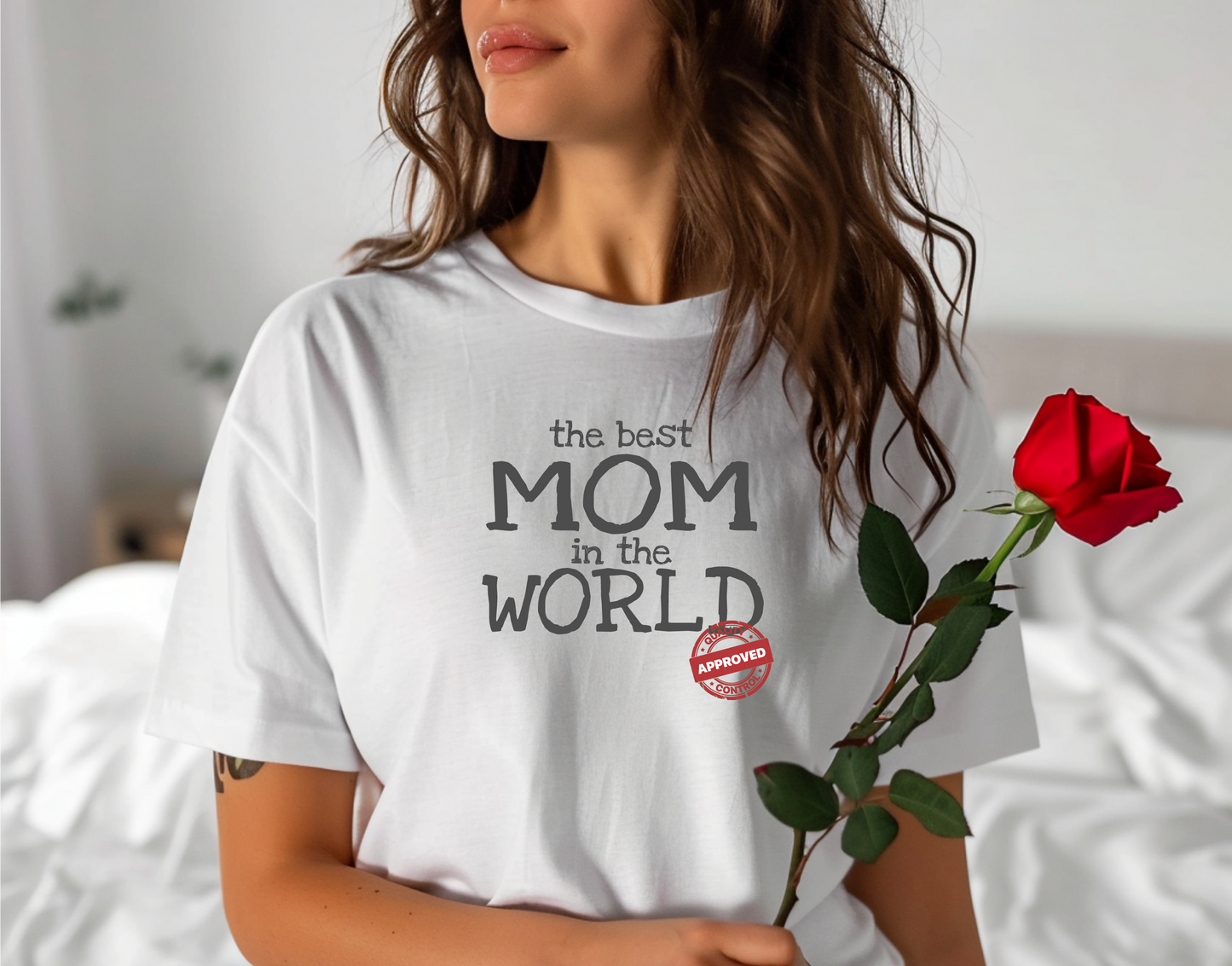 Cotton Tee Shirt with Mom Signature