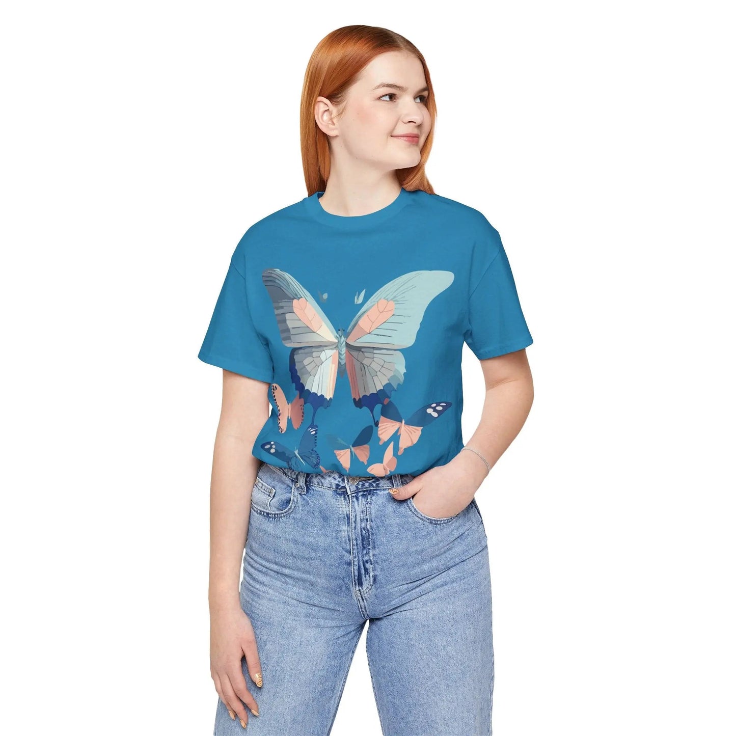 Butterfly Graphic Unisex 100 Cotton Lightweight Vintage Design Jersey Tee 116