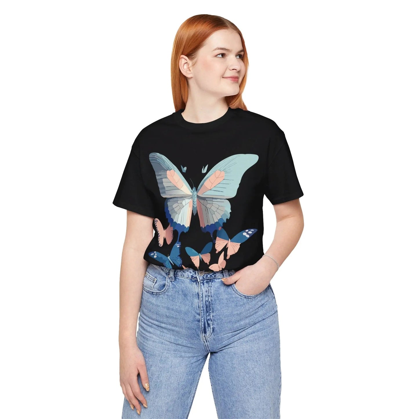 Butterfly Graphic Unisex 100 Cotton Lightweight Vintage Design Jersey Tee 116