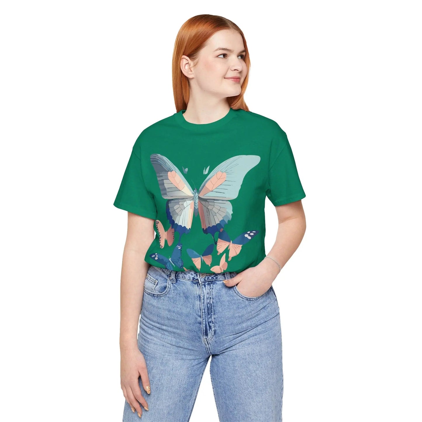Butterfly Graphic Unisex 100 Cotton Lightweight Vintage Design Jersey Tee 116