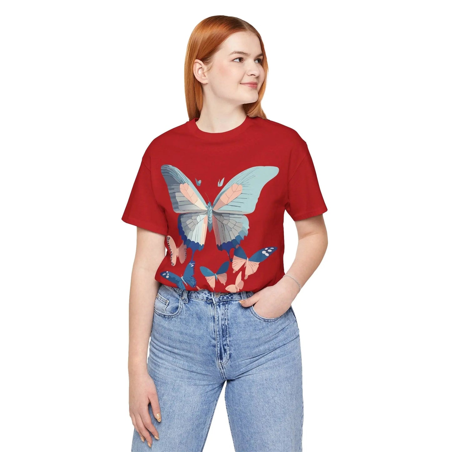 Butterfly Graphic Unisex 100 Cotton Lightweight Vintage Design Jersey Tee 116