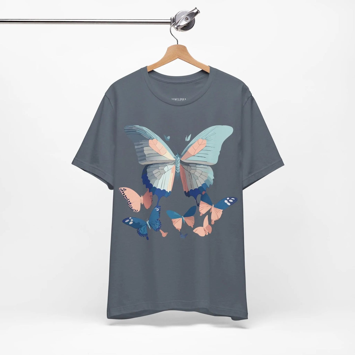 Butterfly Graphic Unisex 100 Cotton Lightweight Vintage Design Jersey Tee 116