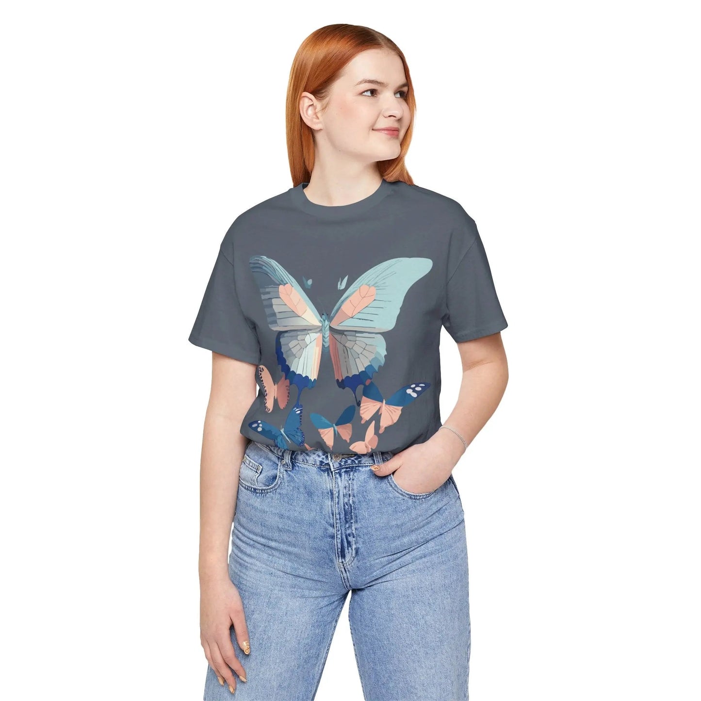 Butterfly Graphic Unisex 100 Cotton Lightweight Vintage Design Jersey Tee 116