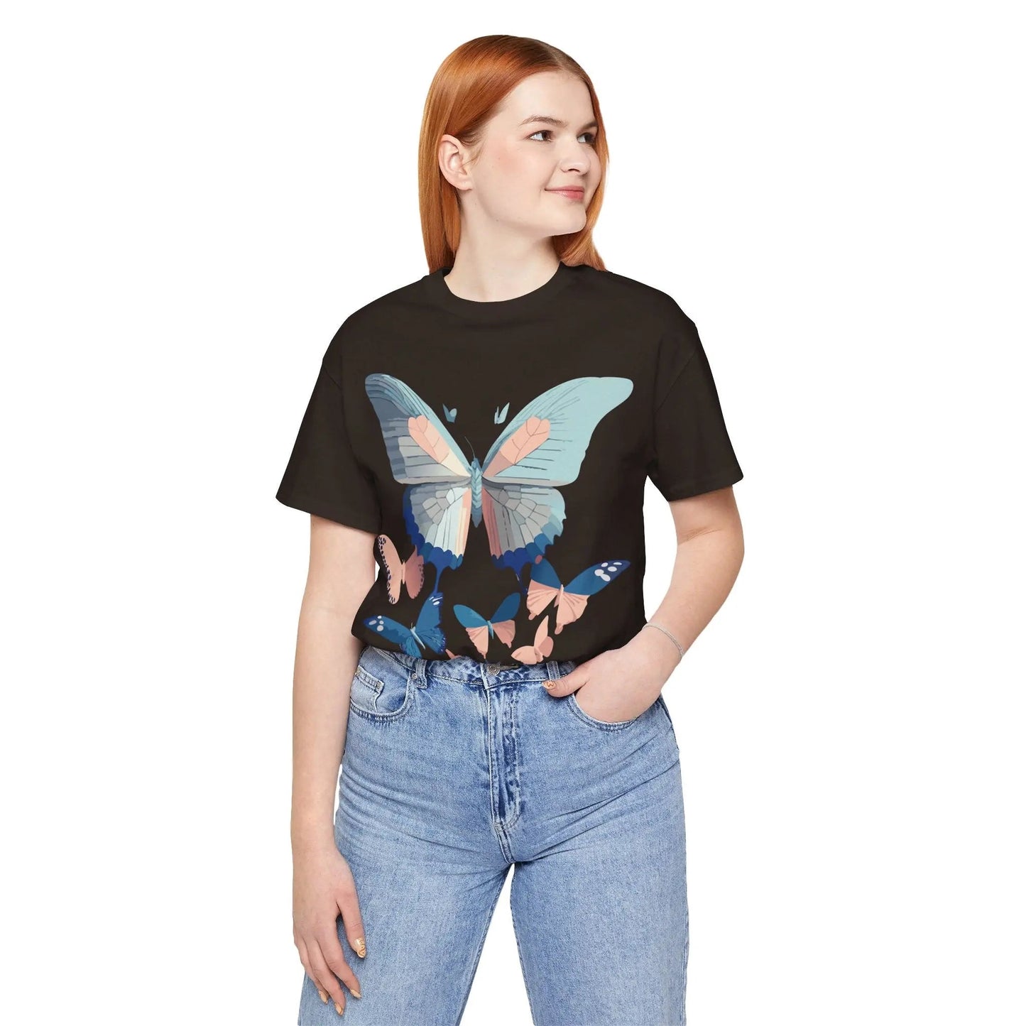 Butterfly Graphic Unisex 100 Cotton Lightweight Vintage Design Jersey Tee 116