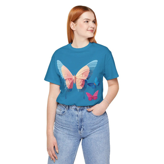 Butterfly Graphic Unisex 100 Cotton Lightweight Vintage Design Jersey Tee 114