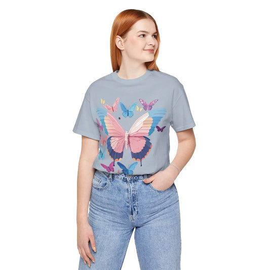 Butterfly Graphic Unisex 100 Cotton Lightweight Vintage Design Jersey Tee 111