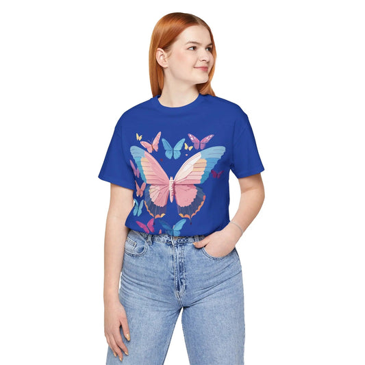 Butterfly Graphic Unisex 100 Cotton Lightweight Vintage Design Jersey Tee 110